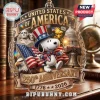Snoopy US 250th Anniversary Acrylic Ornament featuring Snoopy in a patriotic hat with an American flag and Liberty Bell.