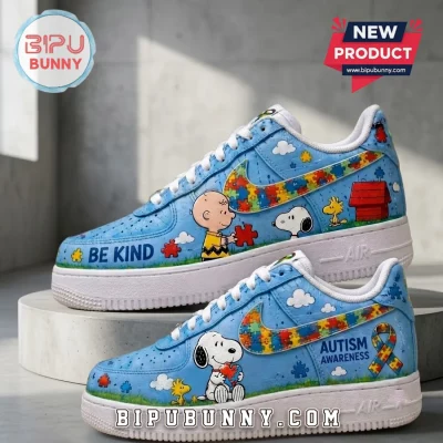 Snoopy x Autism Awareness Blue Air Force 1 Sneakers