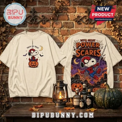 Snoopy x Spider-Man Halloween Beige T-Shirt