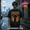 Soundgarden Louder Than Life Grunge Rock T-shirt featuring a black hole sun graphic on a distressed black cotton fabric.
