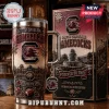 South Carolina Gamecocks Forever To Three 40oz Tumbler with canteen design, garnet and gold graphics, and logo keychain.