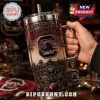 South Carolina Gamecocks Forever To Three 40oz tumbler with a metal straw, palm trees, stadium graphic, and a logo keychain.
