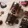 South Carolina Gamecocks Forever To Three 40oz Tumbler with maroon and gold glitter finish, handle, and team logo graphics.