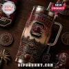 South Carolina Gamecocks Forever To Three 40oz tumbler with garnet and gold stadium relief graphics and a metal handle.