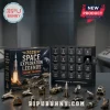 Space Exploration Miniature Model Advent Calendar featuring 24 numbered drawers and detailed spacecraft figurines on a table.