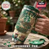 Starbucks 55th Anniversary YETI Stanley tumbler in green with commemorative branding and integrated metal straw.