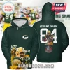 Sterling Sharpe Green Bay Packers 2025 Hall of Fame hoodie in dark green with number 84, player graphics, and G logo.
