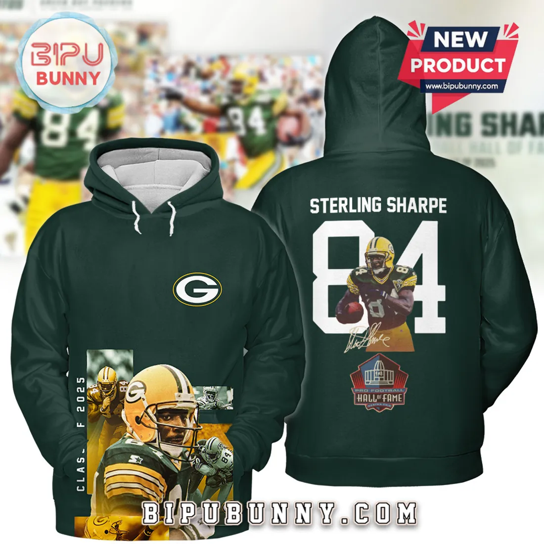 Sterling Sharpe Green Bay Packers 2025 Hall of Fame Hoodie Sterling Sharpe Green Bay Packers 2025 Hall of Fame Hoodie