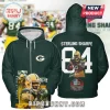 Sterling Sharpe Green Bay Packers 2025 Hall of Fame hoodie featuring number 84, player graphics, and team colors.