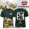 Sterling Sharpe Green Bay Packers 2025 Hall of Fame hoodie in dark green with number 84, player graphics, and team logo.
