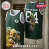 Sterling Sharpe Green Bay Packers 2025 Hall of Fame jersey with number 84, team green colors, and player photo graphics.