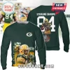 Sterling Sharpe Green Bay Packers 2025 Hall of Fame Hoodie featuring player action photos, number 84, and team colors.
