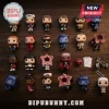 Stranger Things 2026 Funko Pop Advent Calendar featuring 24 miniature vinyl character figures and accessories on wood surface.
