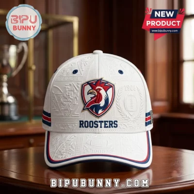 Sydney Roosters Embossed Logo White Cap