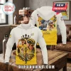 Tadej Pogacar Tour De France 2026 Winner Yellow Shirt featuring commemorative cycling graphics on a white and yellow hoodie.