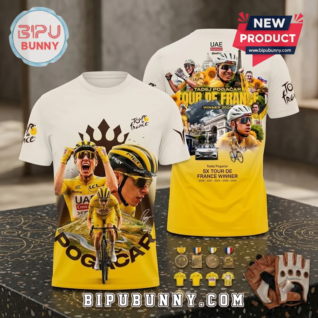 Tadej Pogacar Tour De France 2026 Winner Yellow Shirt Tadej Pogacar Tour De France 2026 Winner Yellow Shirt
