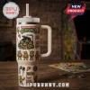 Teenage Mutant Ninja Turtles 40oz handle tumbler with cartoon turtle illustrations, pizza graphics, and a white straw.