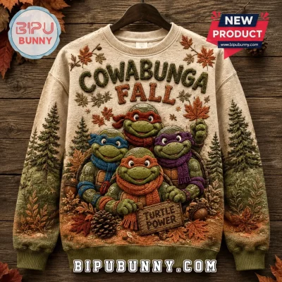 Teenage Mutant Ninja Turtles Cowabunga Fall Beige Ugly Sweater