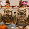 Teenage Mutant Ninja Turtles Cowabunga Fall Beige Ugly Sweater featuring cartoon turtles, autumn leaves, and NYC sewer motif.