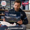 Tennessee Titans Collector Edition Monopoly Board Game box featuring Nissan Stadium imagery held by a man in a navy hoodie.