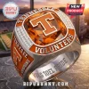 Tennessee Volunteers Stainless Steel Championship Ring featuring an orange stone, inlaid T logo, and silver metal finish.