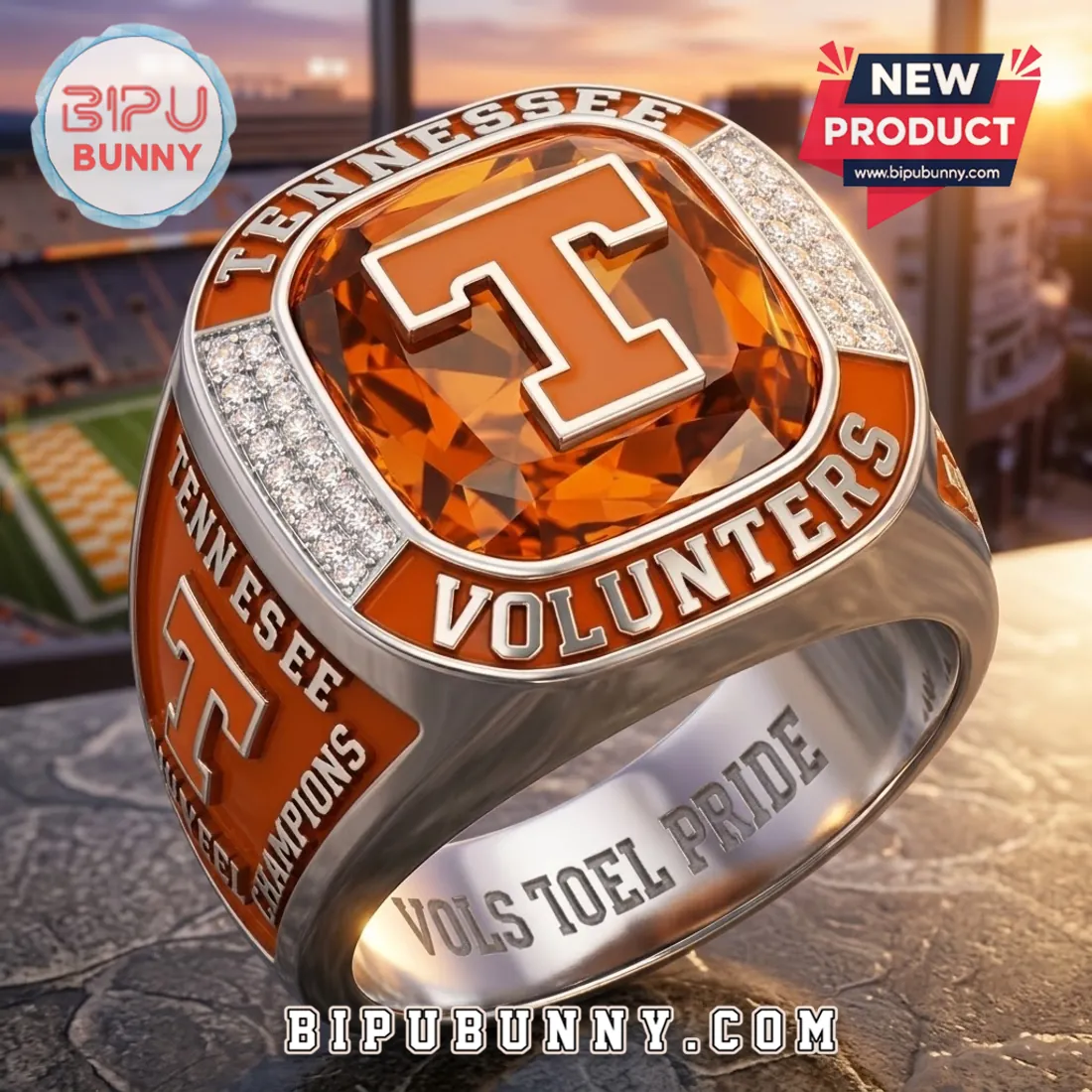 Tennessee Volunteers Stainless Steel Championship Ring Tennessee Volunteers Stainless Steel Championship Ring