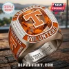 Tennessee Volunteers Stainless Steel Championship Ring featuring an orange gem, white accents, and engraved team text.