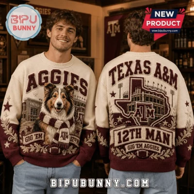 Texas A&M Aggies Mascot Embroidered Knit Sweater