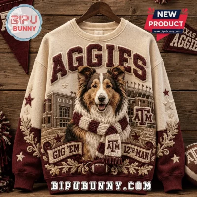 Texas A&M Aggies Mascot Embroidered Knit Sweater