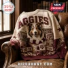 Texas A&M Aggies Mascot Embroidered Knit Sweater in cream and maroon featuring a collie, Kyle Field, and team lettering.