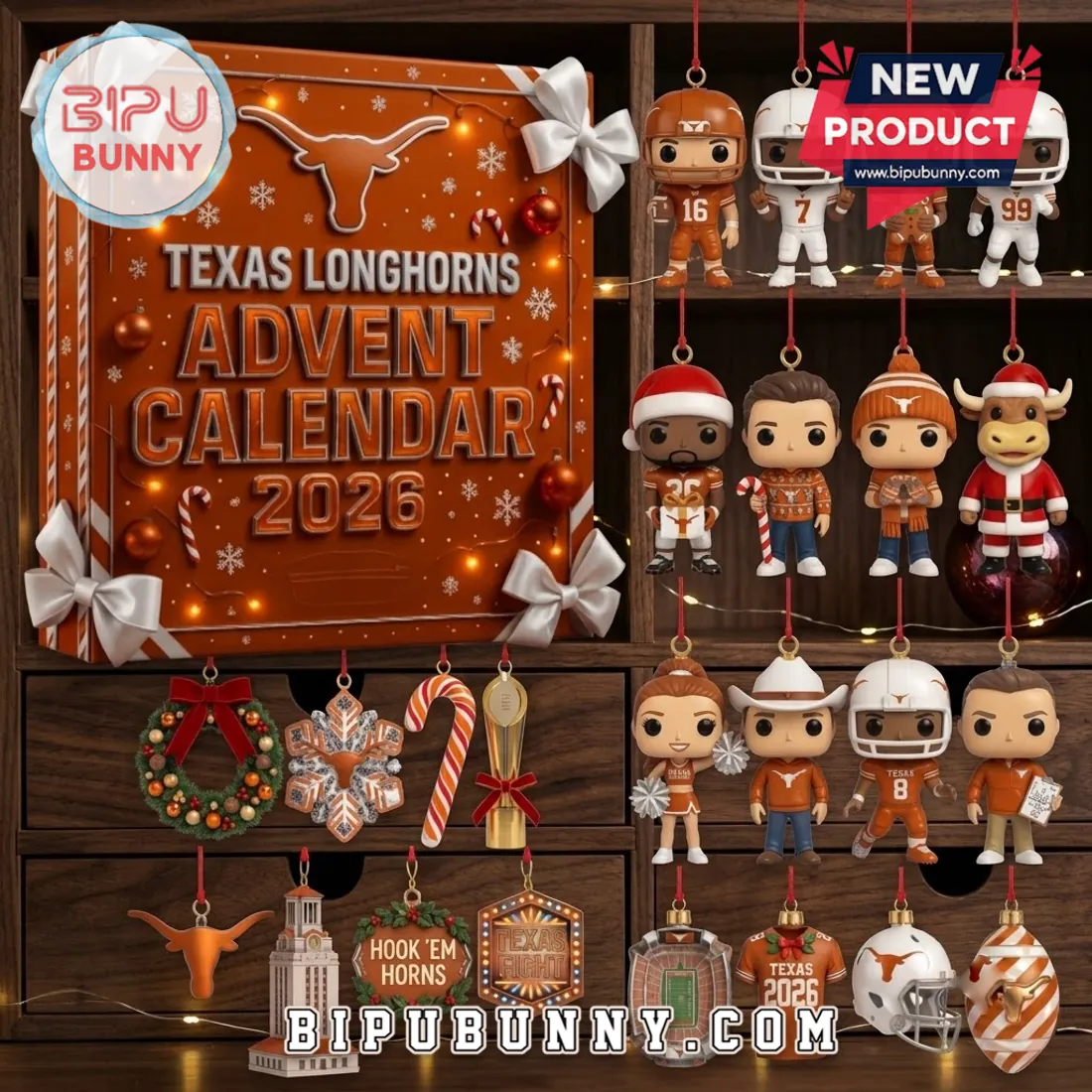 Texas Longhorns 2026 Christmas Figure Advent Calendar Texas Longhorns 2026 Christmas Figure Advent Calendar