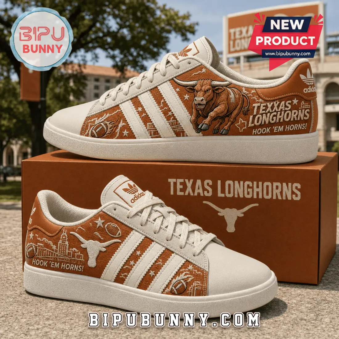 Texas Longhorns Burnt Orange Leather Sneakers Texas Longhorns Burnt Orange Leather Sneakers