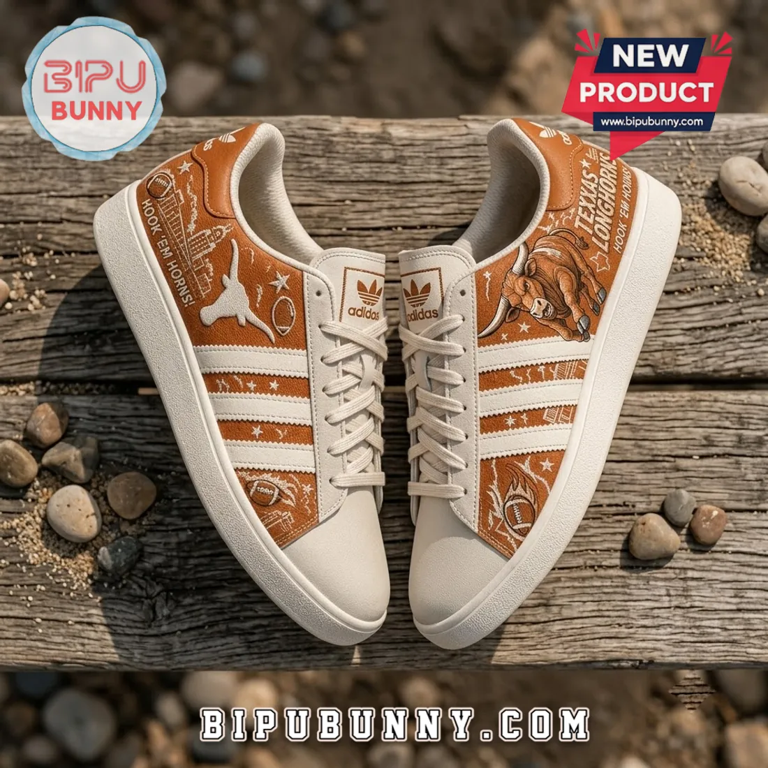 Texas Longhorns Burnt Orange Leather Sneakers Texas Longhorns Burnt Orange Leather Sneakers