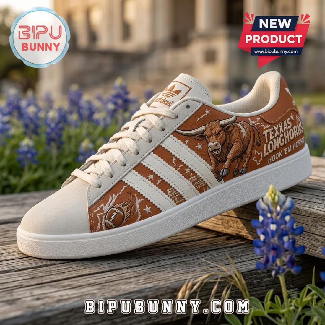 Texas Longhorns Burnt Orange Leather Sneakers Texas Longhorns Burnt Orange Leather Sneakers