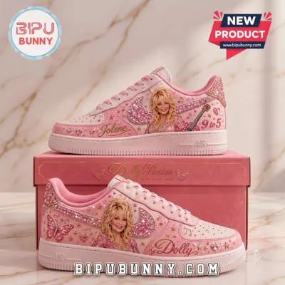 Thank You Dolly Parton Pink Air Force 1 Custom Sneakers