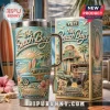 The Beach Boys 40oz YETI Tumbler With Handle featuring a 3D embossed coastal graphic, woody wagon, and vintage microphone.