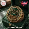 The Chosen 7th Anniversary Crystal Ring featuring gold metal, green accents, and figures in a green velvet display box.