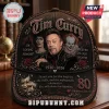 Tim Curry In Loving Memory 1946-2026 Baseball Cap featuring portraits of Dr. Frank-N-Furter, Pennywise, and ornate red roses.
