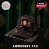 Tim Curry In Loving Memory 1946-2026 baseball cap with gothic red accents, portrait, and character graphics on black fabric.