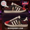 Tim Curry Rocky Horror Memorial Edition Casual Shoes featuring portrait art, rose patterns, and movie quotes on a sneaker.
