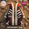 Tim Curry Rocky Horror Memorial Edition Casual Shoes featuring portrait art, red toe caps, and white stripes on sand.