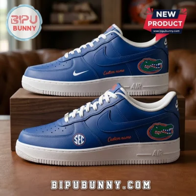 University of Florida Gators Blue Custom Air Force 1 Sneakers
