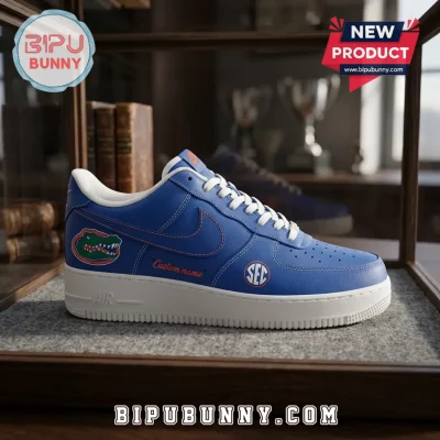 University of Florida Gators Blue Custom Air Force 1 Sneakers