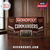 Washington Commanders Collector Edition Monopoly Board Game box featuring burgundy branding and a photo of Northwest Stadium.