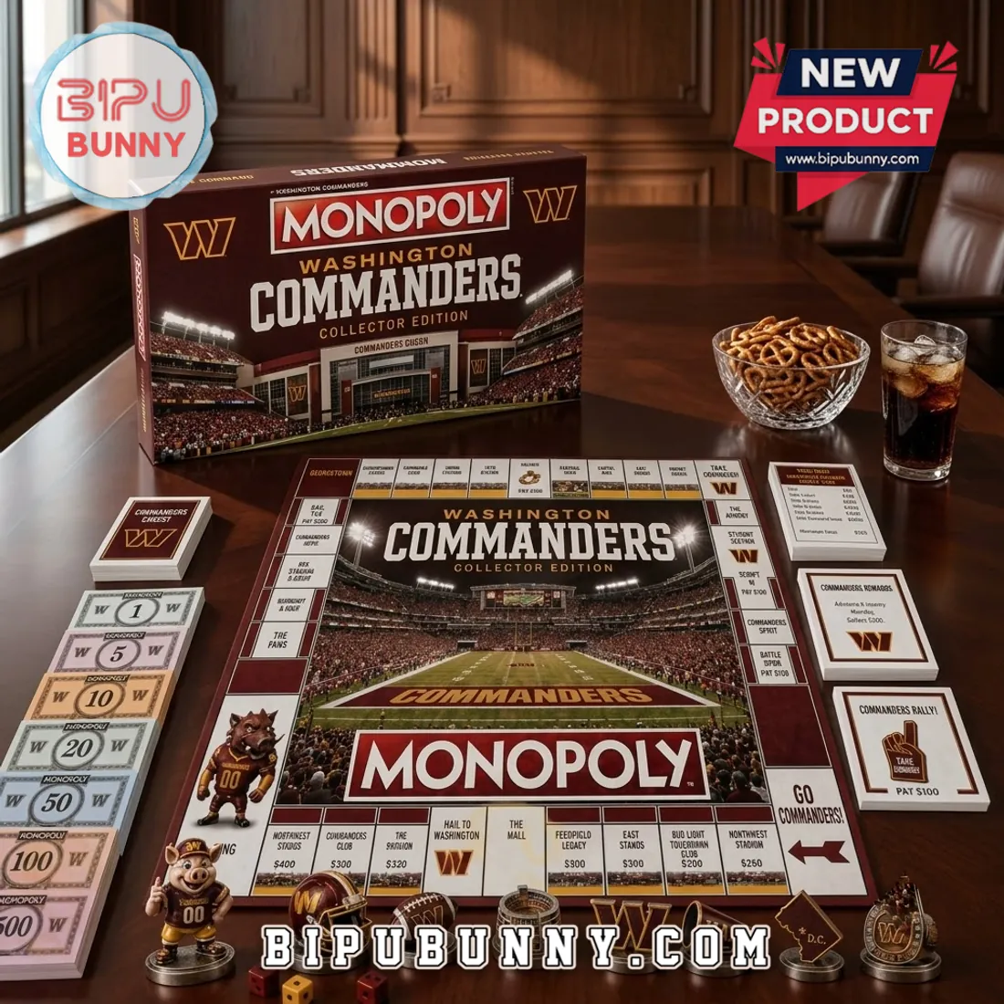 Washington Commanders Monopoly Board Game Washington Commanders Monopoly Board Game