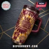 Washington Commanders Tie-Dye 40oz Handle Tumbler featuring team logo, 94th anniversary text, and stadium graphic.