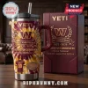 Washington Commanders Tie-Dye 40oz Handle Tumbler featuring team logo, 94th anniversary text, and stadium graphic.