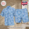 Washington Nationals Light Blue Hawaiian Shirt and matching shorts with sailboat and team logo print on a neutral background.