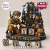 West Virginia Mountaineers Halloween Countdown Calendar featuring a mascot figurine, haunted castle, and number blocks.