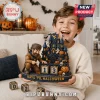 West Virginia Mountaineers Halloween Countdown Calendar with a mountain man figurine, haunted castle, and date blocks.